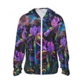 thumbnail image 1 of Balery Starry Night Iris Field Sudadera ligera de manga larga con capucha y protección solar UPF 50+ para hombre y mujer, ideal para pesca y running-Large, 1 of 7