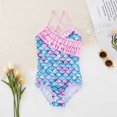 thumbnail image 3 of GYRATEDREAM Girls One Piece Swimsuits Quick Dry Beach Sets Bathing Suits Cross Shoulder Strap Swimwear for 4-5 Years, 3 of 7