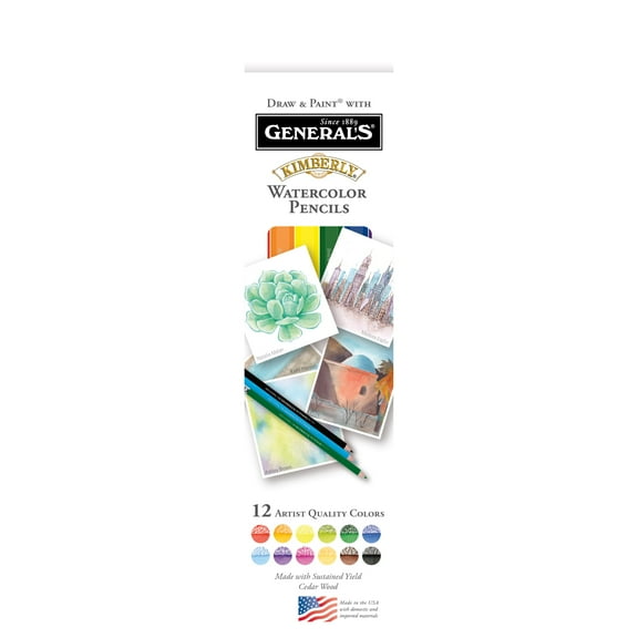 General Pencil Kimberly Watercolor Pencil Set, 12-Colors