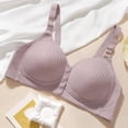 thumbnail image 3 of GERsome Front Closure Bras for Women Wireless Snap Comfort Full Coverage Seamless Supportive Bralettes Khaki M, 3 of 6