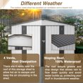 thumbnail image 4 of 8 x 6 ft Outdoor Storage Shed, All Weather Metal Sheds with  2 Lockable Doors, Tool Shed for Garden, Backyard, Lawn,White, 4 of 9