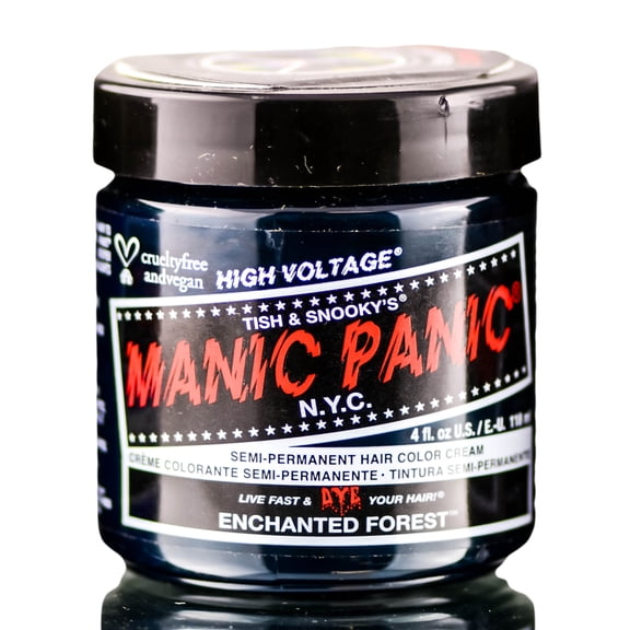 Color : Enchanted Forest , Tish & Snooky's Manic Panic Semi-Permanent Hair Color Cream , Hair Scalp Head - Pack of 2 w/ SLEEKSHOP Teasing Comb