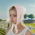 thumbnail image 2 of Unique Bargains 1 Pc Country Style Triangle Bandana Flower Turban Crochet Hair Scarf for Women Beige, 2 of 5