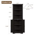 thumbnail image 2 of Corner Cabinet, Freestanding Corner Shelf with 2 Doors and 3 Shelves, Bathroom Corner Storage Cabinet for Bathroom, Living Room, Bedroom or Kitchen (Espresso), 2 of 7