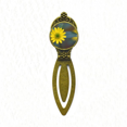 thumbnail image 1 of Yellow Flowers Green Chrysanthemum Bookmark Retro Office Label Page Marker, 1 of 4