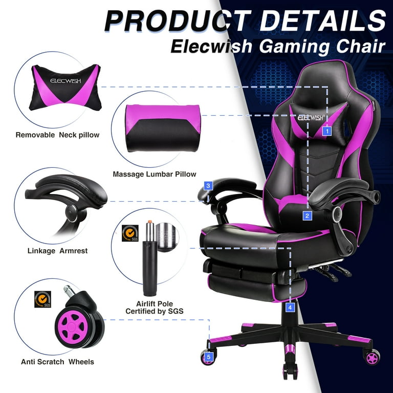 FULLWATT Video Gaming Chair Office Chair Ergonomic PC Computer