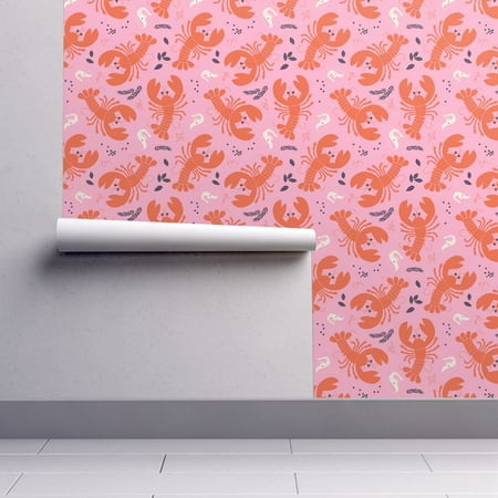 Wallpaper Roll or Sample: Lobster Shrimp Seafood Food Kitchen Pink