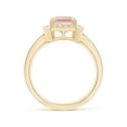 thumbnail image 2 of ANGARA Natural Emerald-Cut 2.05 ct Morganite Engagement Ring with Diamond Halo in 14K Yellow Gold for Women | Birthday, Anniversary, Jewelry Gift for Women | Natural Morganite Ring, 2 of 8
