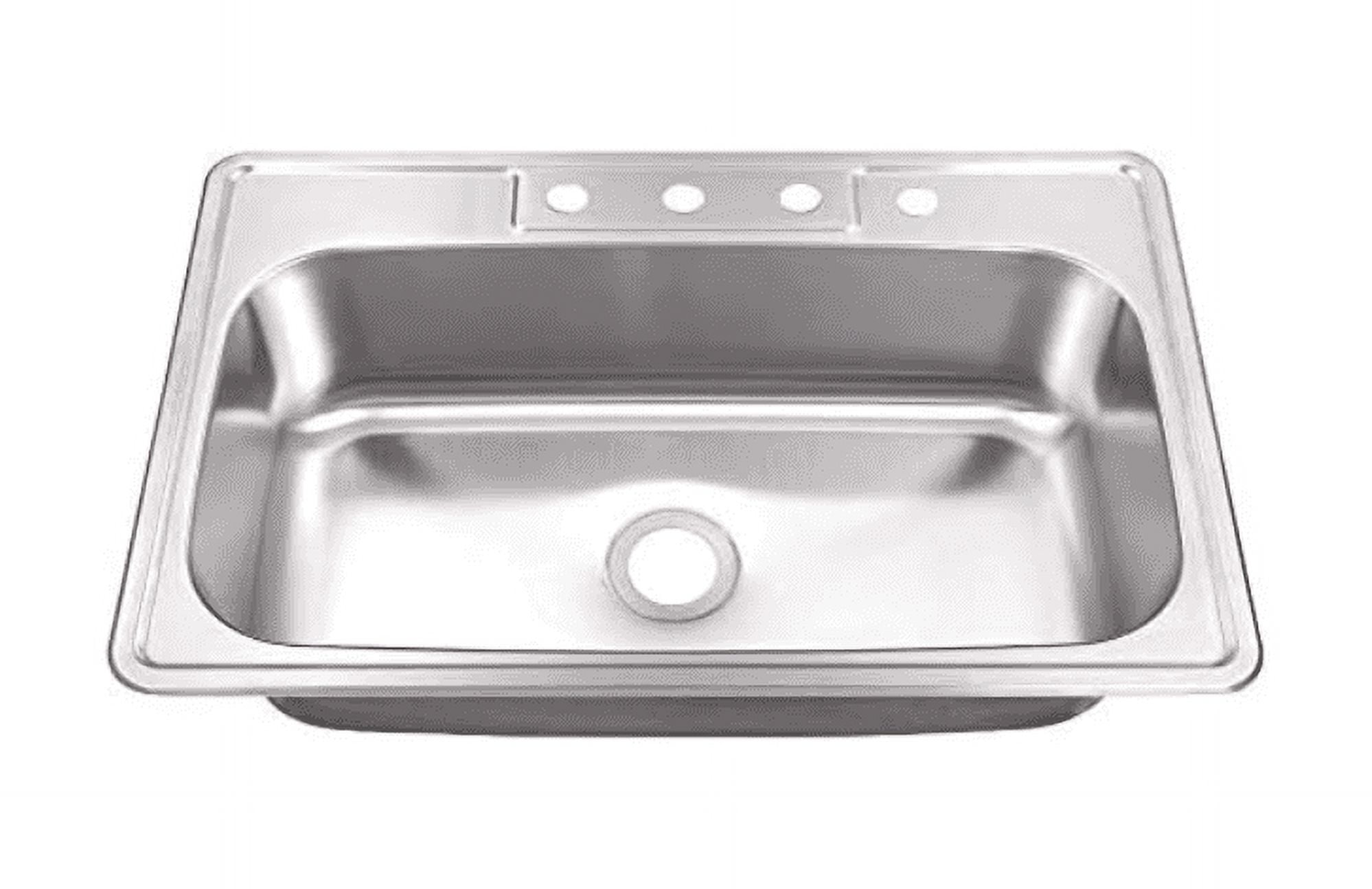 Magnolia Sinks Kitchen Sink Stainless Steel Drop In Top Mount 33" x 22", 4 hole (33 inch Drop-In Topmount Single Bowl) Self Rimming
