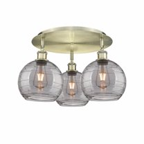 Innovations Lighting - Athens Deco Swirl - 3 Light Flush Mount In Industrial
