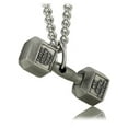 thumbnail image 2 of Men's Antique Finish Dumbbell Necklace-Phil 4:13 by Shields of Strength, 2 of 4