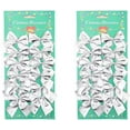 thumbnail image 6 of 24pcs Christmas Mini Bows, 2.75" Christmas Tree Decrations Bowknot Wedding Party Home Decration Wreath Hanger Garlands Decor Bows, Silver Christmas Bows, 6 of 6