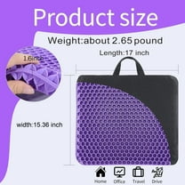 Gel Seat Cushion, for Long Sitting - Double Thick Gel Seat Cushion Breathable  Chair Cushion with Non-Slip Cover for Office Chair Car, Wheelchair, Long Trips, Relief Sciatica Pain