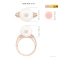 thumbnail image 5 of ANGARA Freshwater Cultured Pearl Ring with Pave-Set Diamonds in 14K Rose Gold for Women | June Birthstone, Birthday, Anniversary, Jewelry Gift for Women | Pearl Ring, 5 of 8