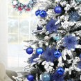 thumbnail image 5 of 10 piezas de flores de Pascua con purpurina azul para árbol de Navidad, adornos brillantes de Pascua para Navidad, fiestas, temporada y bodas., 5 of 5