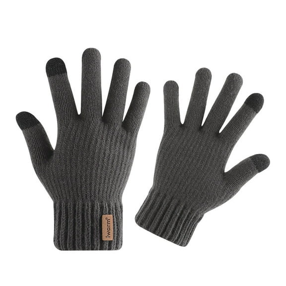 YIKA Winter Knit Gloves Warm Full Finger Gloves for Men and Women with Upgraded Touch Screen Anti slip Fleece Lined Winter Gloves