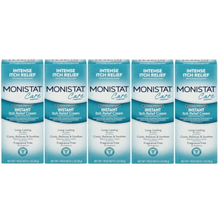 5 Pack Monistat Care Maximum Strength Instant Itch Relief Cream, 1 Ounce Each