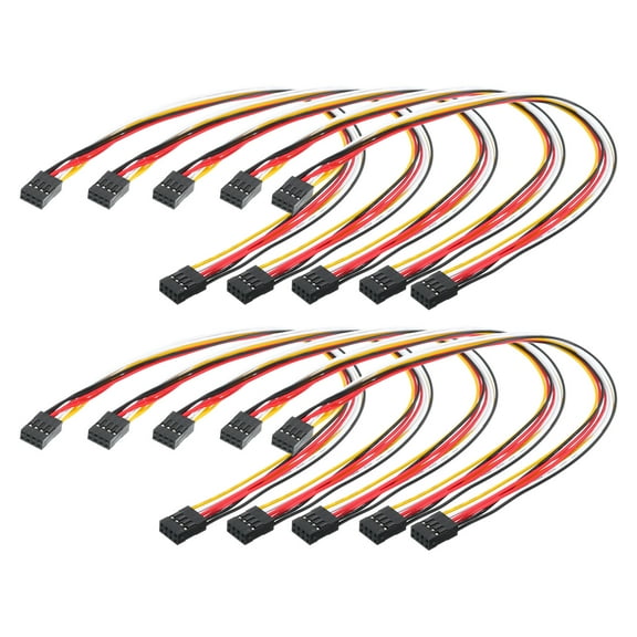 Uxcell Female to Female 8Pin Breadboard Jumper Wire 2.54mm Double Row 30cm for Breadboard Electronic Projects,10 Pcs