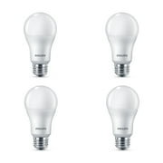 Philips LED 100-Watt A19 Light Bulb, Frosted Daylight, Non-Dimmable, E26 Medium Base (4-Pack)