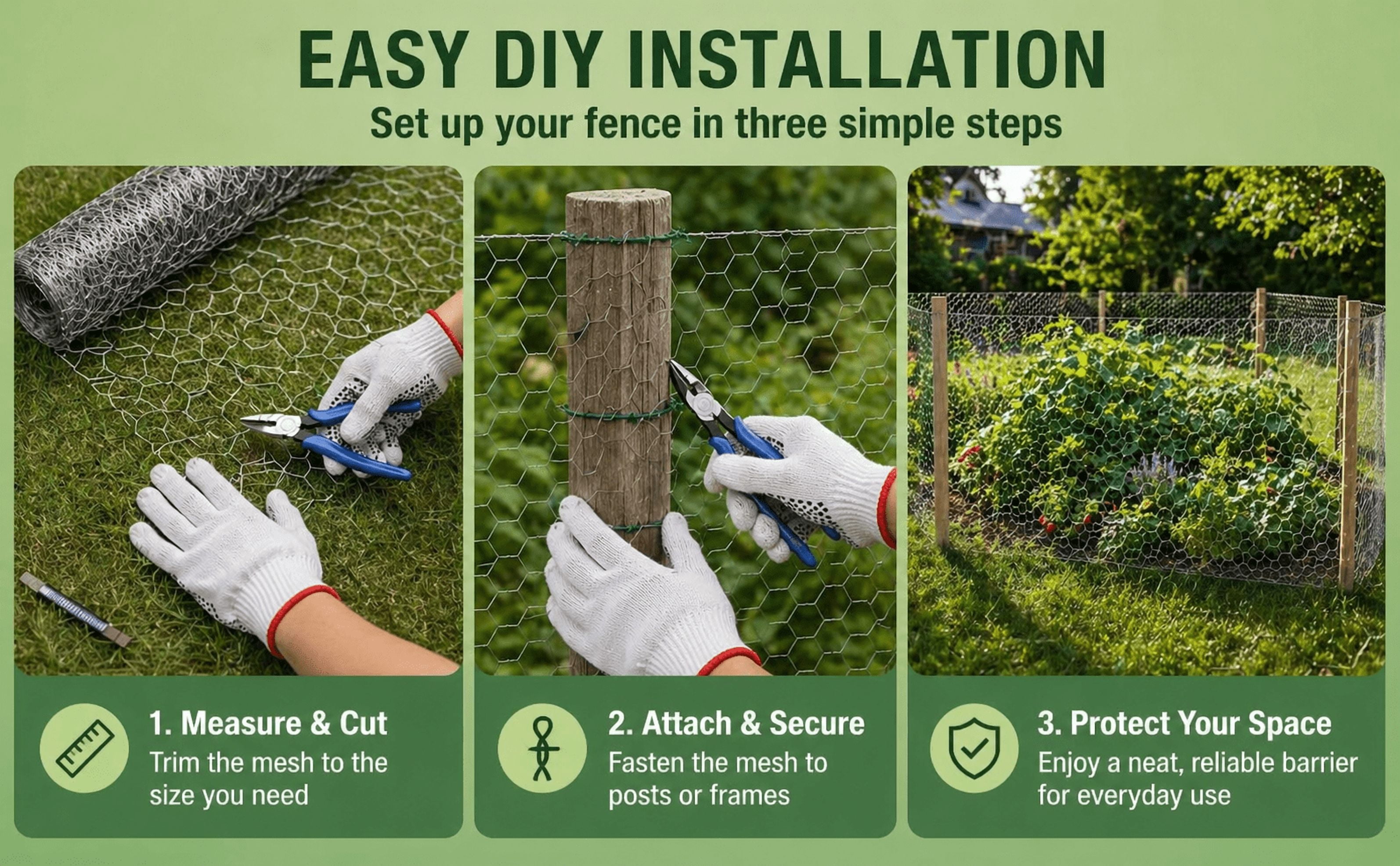 Chicken Wire 35IN X 99FT, Outdoor Anti-Rust Hexagonal Galvanized Chicken Wire Mesh Fencing to Protect Gardening Plants Vegetables Flowers Fruits From Dogs Rabbits Squirrels