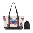 thumbnail image 7 of FORMRS Canvas Laptop Tote Bag for Women with 15.6" Computer Compartments Shoulder Handbag, Blue Butterflies, 7 of 7