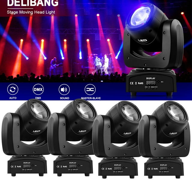 100W LED Beam 4in1 RGBW Moving Head DMX Stage Light Disco Wedding Spotlight Show 4 Pcs