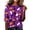 Dark Purple, variant on 3/4 Length Sleeve for Women Crew Neck Bat,ghost,pumpkin Graphic Shirts Cute Casual Halloween Shirt Black S