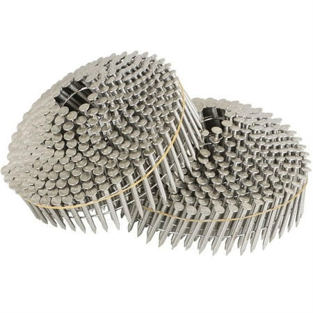

findmall 1200 Count 1-1/4-Inch x .090-Inch Ring Shank Stainless Steel Siding Nails 15-Degree Collated Wire Coil Siding Nails for Cement Board Siding or Fencing Applications