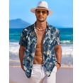 thumbnail image 3 of COOFANDY Mens Hawaiian Shirt Short Sleeve Button Down Shirt Summer Beach Shirt, 3 of 6
