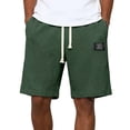 thumbnail image 6 of Zimjoy Green Shorts for Men Drawstring Elastic Waist Lounge Short Lightweight Sweat Short Men Solid Waffle Shorts, Dark Green XL, 6 of 6