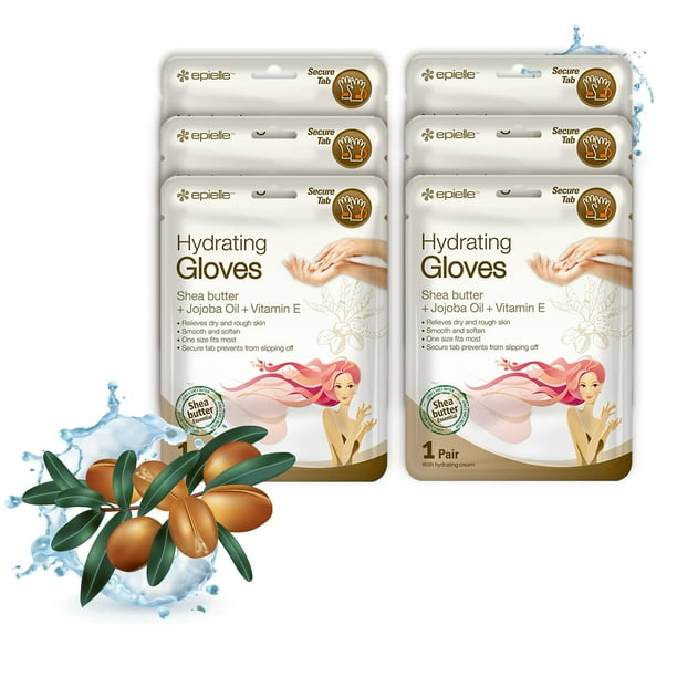 Epielle Hydrating Hand Masks (Gloves 6pk) for Dry Hands Spa Masks Hand