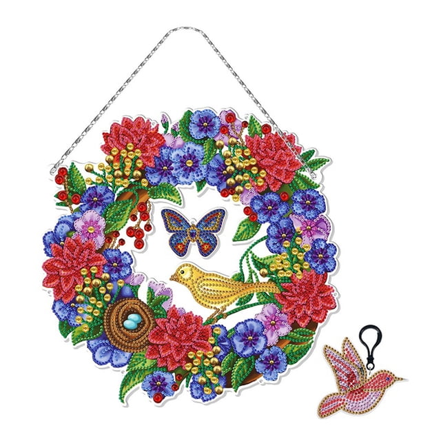 Guirnalda de flores DIY, artesanías, diamantes, corona de mosaico, cinturón decorativo de cristal para lámpara