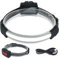 thumbnail image 1 of Muyoka Linterna frontal LED Linterna frontal de 380 lms con iluminación de 100 m y ángulo de haz de 220 ° Linterna frontal recargable USB de 1800 mAh IPX4 Linterna frontal impermeable Muyoka Hogar, 1 of 6