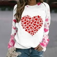 thumbnail image 4 of ClodeEU Women's Valentine's Day Love Heart Print Long Sleeve Round Neck Tops,Casual Trendy Loose T-Shirts Red 02,Womens Plus XL, 4 of 6