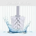 thumbnail image 3 of Superio Toilet Bowl Brush and Holder Set with Stylish Ribbed Design, Stone Blue, 3 of 7
