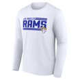 thumbnail image 2 of Men's White Los Angeles Rams On Side Stripe Team Long Sleeve T-Shirt, 2 of 3