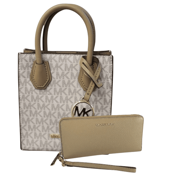 Michael Kors Womens Mercer Extra-Small And Wallet Set, Camel