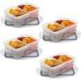 thumbnail image 1 of shiyou-LocknLock 16-Piece Plastic Divided Lunch Container Set - Removable Dividers - 4 x 34oz/1L - Airtight & Leakproof - 4-Sided Locking Lid, 1 of 4