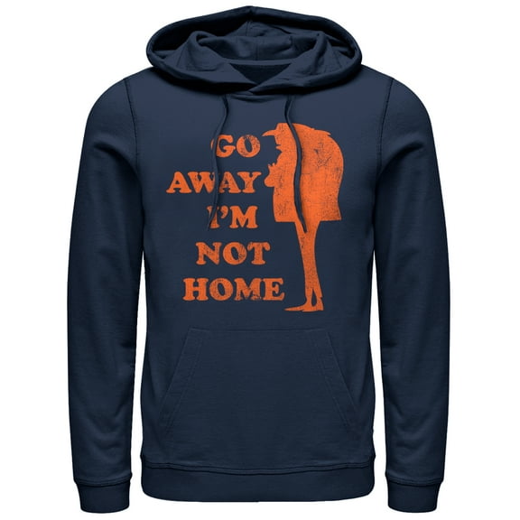 Men's Despicable Me Gru Not Home  Pull Over Hoodie Navy Blue 2X Large