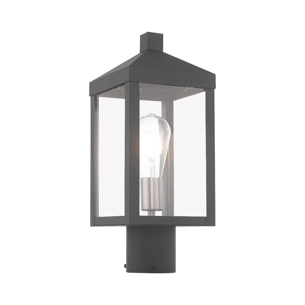 Livex Lighting - Nyack - 1 Light Outdoor Post Top Lantern in Mid Century Modern