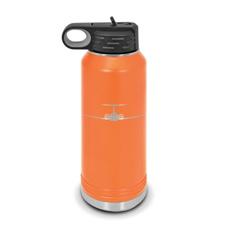 

717 Water Bottle 32 oz - Laser Engraved w/ Flip Top Removable Straw - Polar Camel - Stainless Steel - Vacuum Insulated - Double Walled - Drinkware Bottles - airliner md-95 md95 - Orange