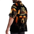 thumbnail image 3 of Vintage Bear Men's Short Sleeve Poplin Shirt, Casual Button Down Shirts, Printed Summer Beach Shirt, Unisex Casual Button Down Top, 3 of 6