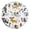 Gold, variant on Hand Paint Dog and Plant Round Wall Clock Battery Operated Silent Non-Ticking Bedroom Office Kitchen Home School Decor 10"(Black)