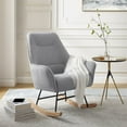 thumbnail image 3 of Cru Linen Rocking Armchair, Grey, 3 of 7
