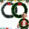 thumbnail image 3 of Kayannuo 1 pcs Christmas Bow Wreath 35cm White Green Two-Tone Top Christmas Wreath Shopping Mall Window Christmas Decoration 35cm, 3 of 3