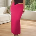 thumbnail image 2 of JGGSPWM Women's Solid Color Elegant Long Maxi Skirt Fall Basic Stretch Bodycon High Waist Casual Long Pencil Skirts Pink XL, 2 of 9