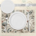 thumbnail image 3 of Ambesonne Vintage Place Mats Set of 4, Soft Color Floral Nostalgia, Standard Size, Eggshell Pale Slate Blue, 3 of 5