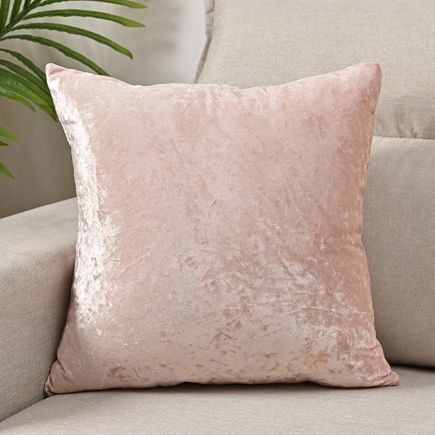 Funda de almohada de terciopelo elástico con cuadrados de color liso para sofá de sala de estar, tamaño 17,72 x 17,72 pulgadas