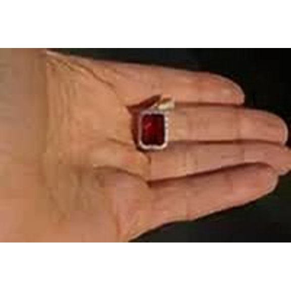 3.00Ct Emerald Cut Red Ruby Lab Created Women's Pendant 14K Silver Gold Plated