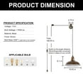thumbnail image 5 of YANSUN 1-Light Plug-In Rust Industrial Pendant Light, Bowl Shade Hanging Lamp with 16.4 ft. Cord and Easy On/Off Switch, for farmhouse kitchen island, dining room, basement, entryway, porch, 5 of 8